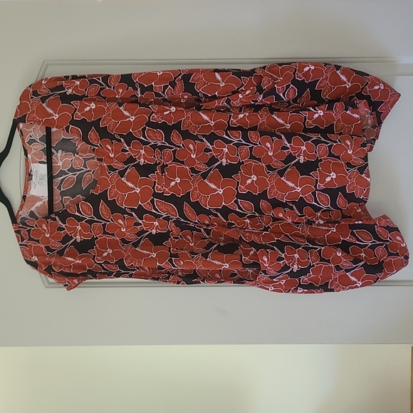 Acacia Mana mid pacific dress black red hibiscus print P XS rare! - Picture 7 of 16